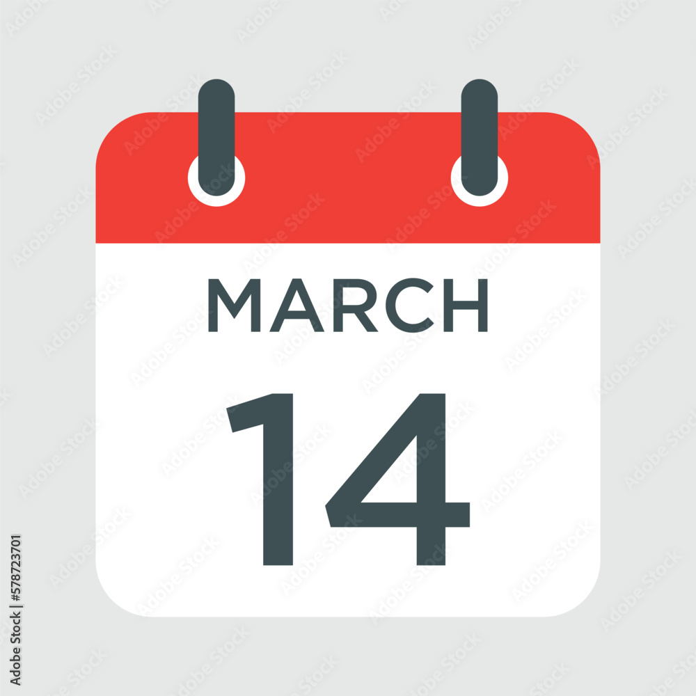 calendar - March 14 icon illustration isolated vector sign symbol calendar - March 14 icon illustration isolated vector sign symbol