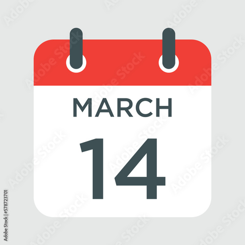 calendar - March 14 icon illustration isolated vector sign symbol