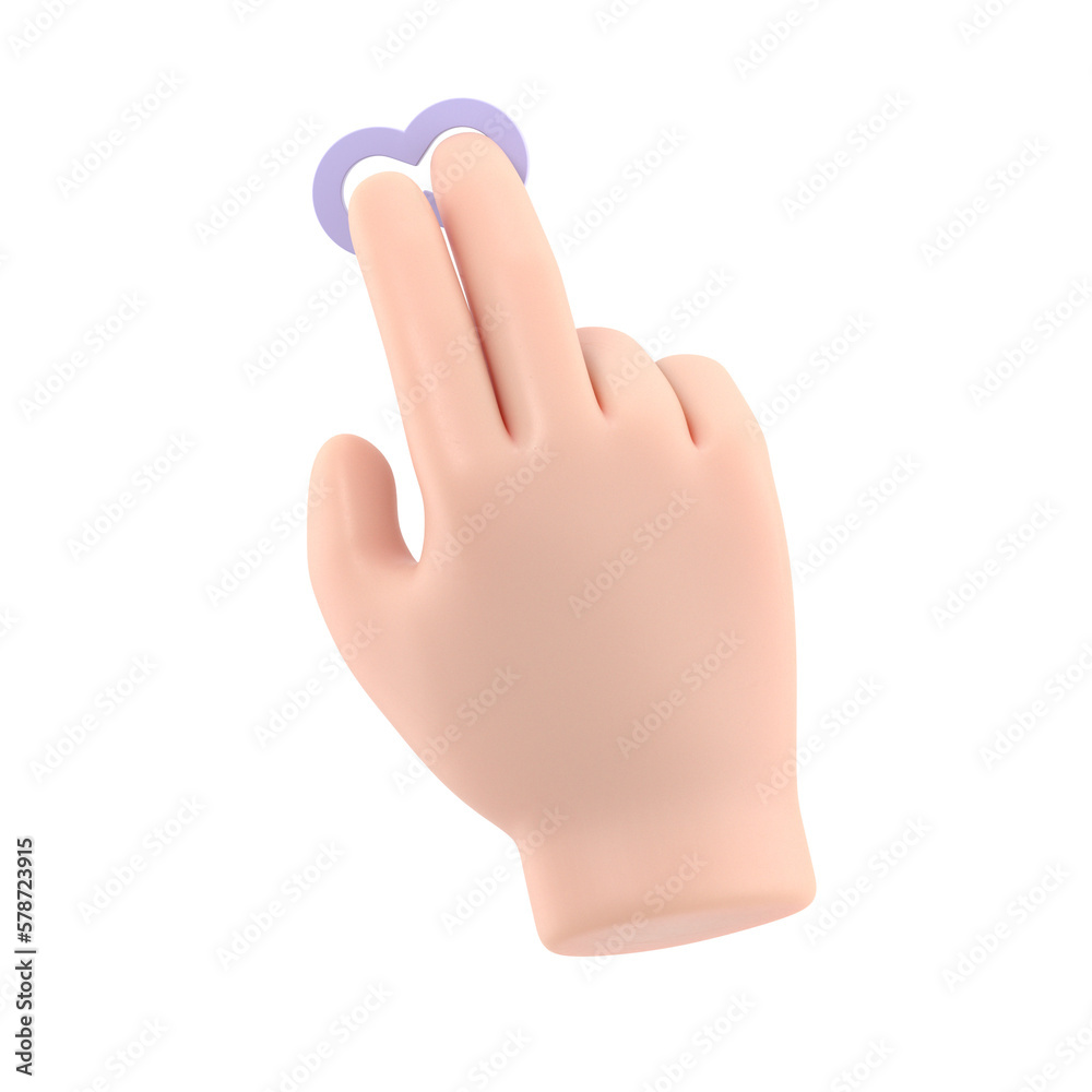 Obraz premium Transparent Backgrounds Mock-up.Touchscreen gesture line icons.3D illustration two hands Touch Button Cartoon character hand.Supports PNG files with transparent backgrounds.