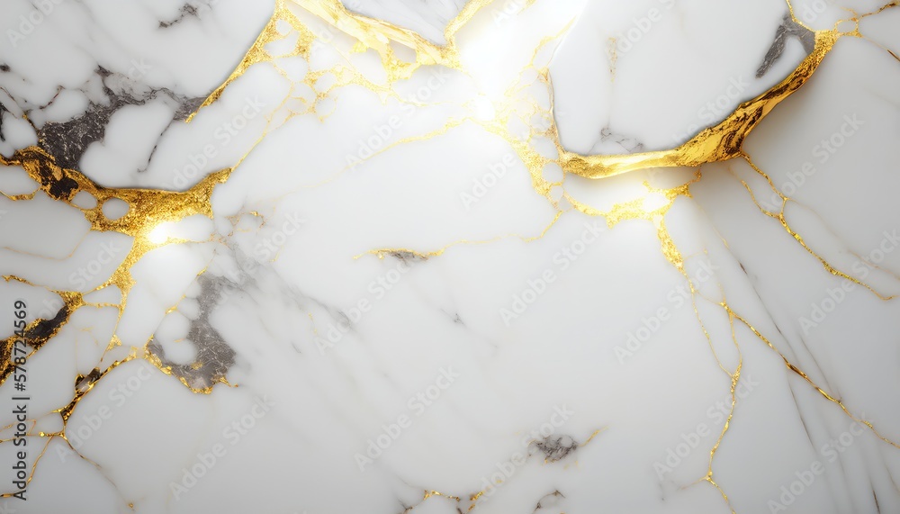 Luxury white gold marble texture, white background