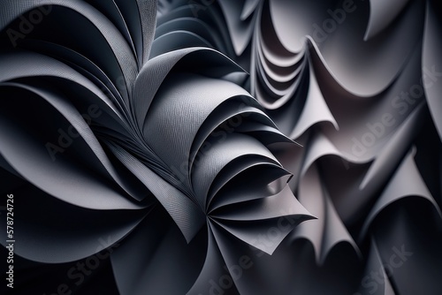 Abstract grey background with fractals elements generative ai