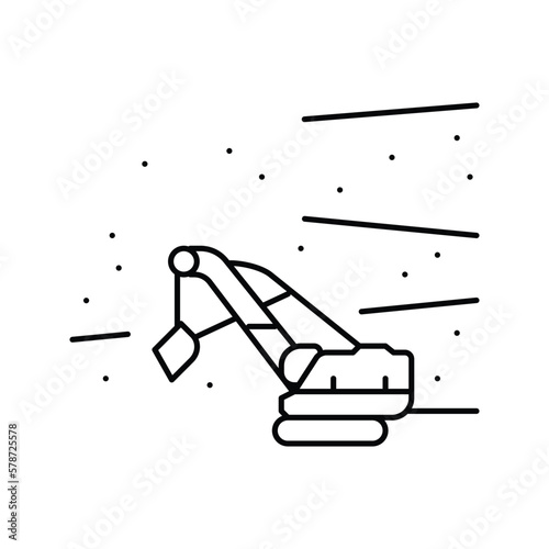 open pit mine steel production line icon vector illustration