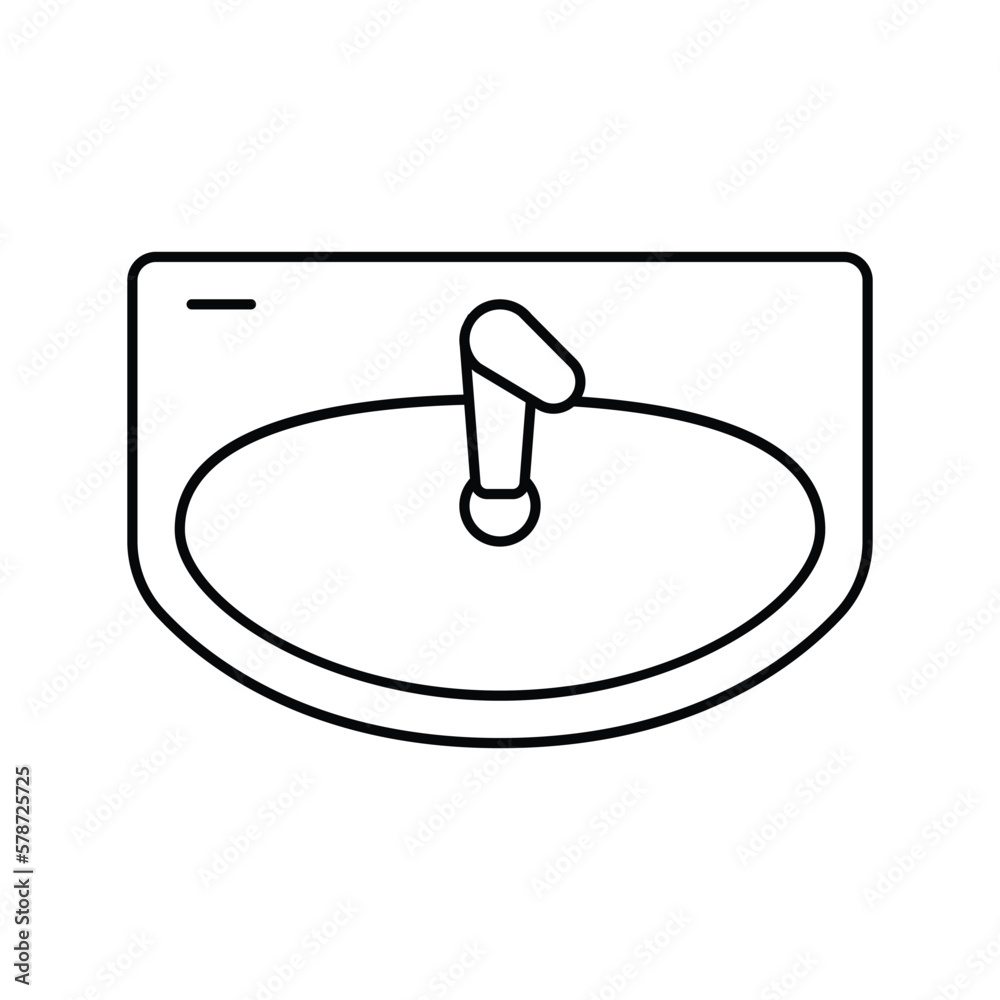 sink top view line icon vector illustration sink top view line icon vector illustration