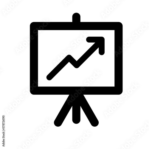 analytics, business growth presentation icon vector