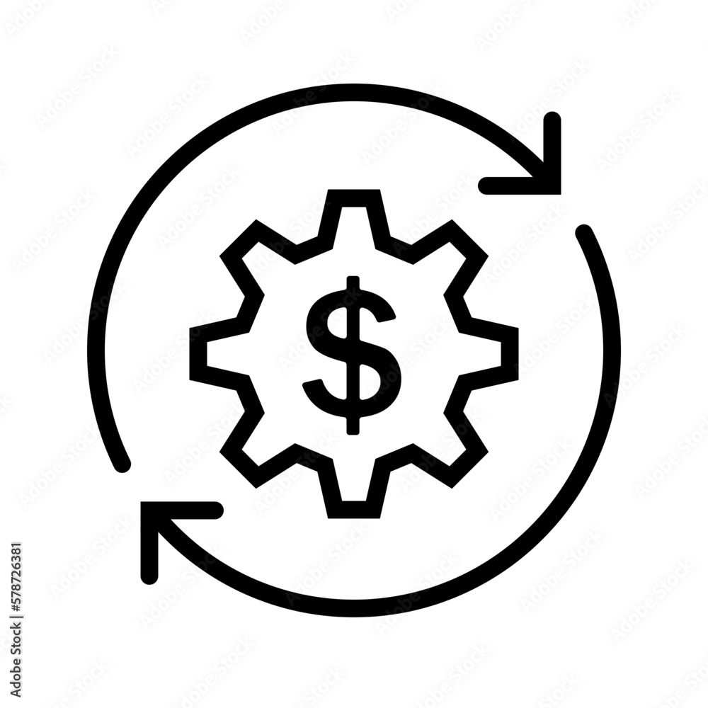 costs optimization and production efficiency icon vector costs optimization and production efficiency icon vector