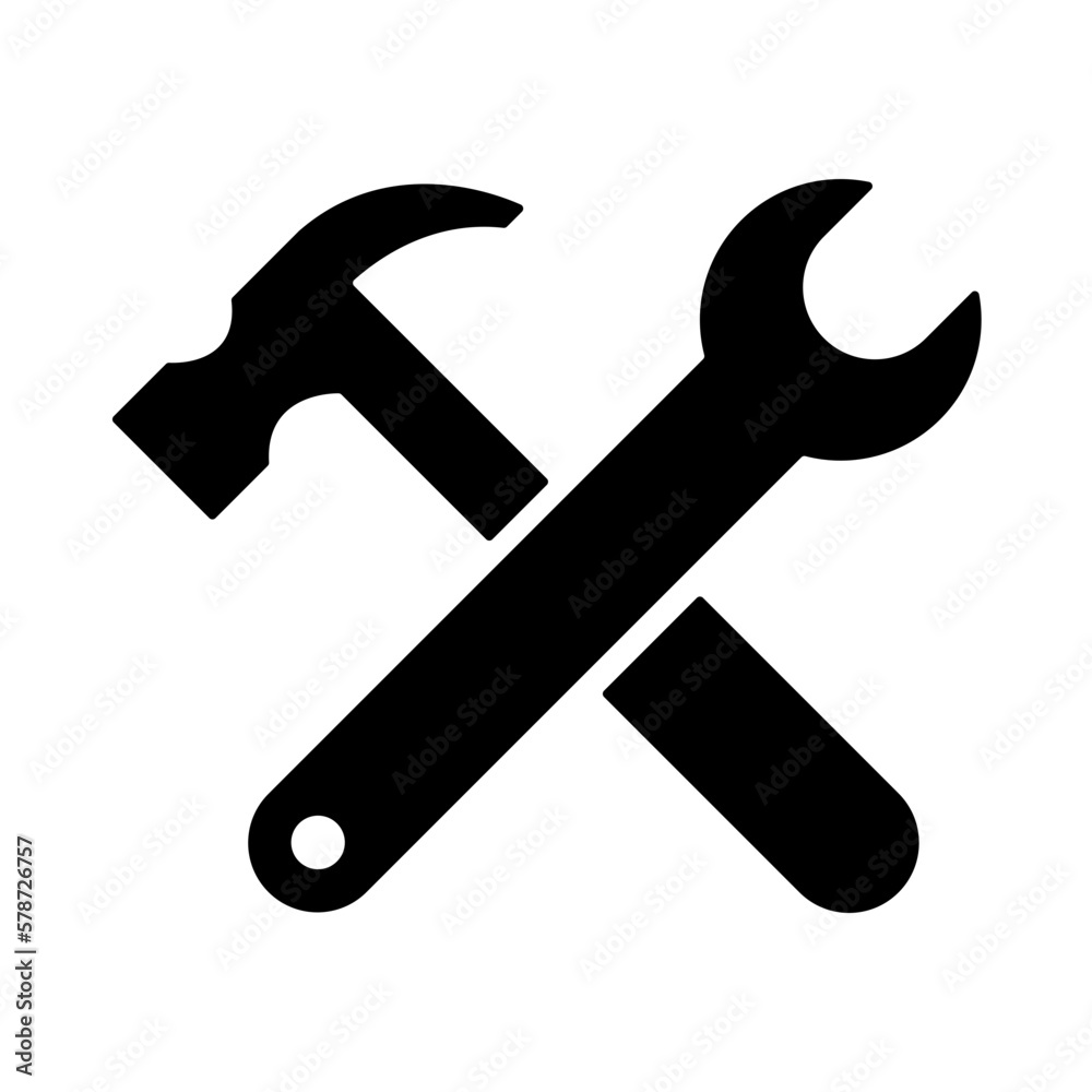 wrench and hammer tool icon vector wrench and hammer tool icon vector