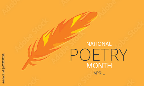 April is National Poetry Month. Template for background, banner, card, poster 