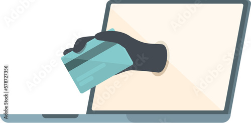 Credit card fraud icon cartoon vector. Cyber attack. Scam online