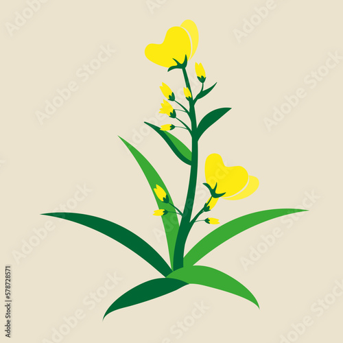 yellow wild flowers element vector illustration
