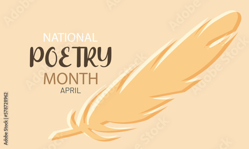 April is National Poetry Month. Template for background, banner, card, poster 