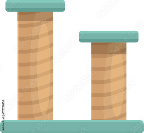 Double scratch post icon cartoon vector. Cat tower. Pet house