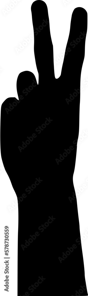 silhouette of hands showing two finger silhouette of hands showing two finger