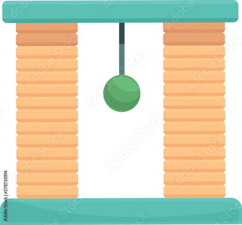 Domestic play house icon cartoon vector. Cat post. Tower pet