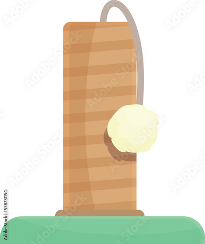 Scratch tower icon cartoon vector. Cat post. Toy pet