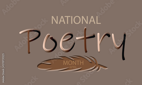 April is National Poetry Month. Template for background, banner, card, poster 