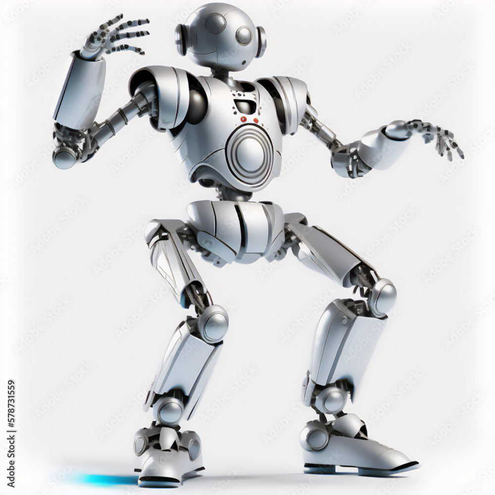 Colorful render of a robot breaking it down Colorful render of a robot breaking it down