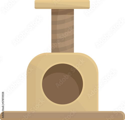 Scratch house icon cartoon vector. Cat post. Tree furniture