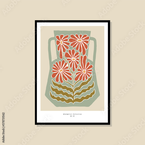 Vector illustration of botanical printable poster. Art for for postcards, wall art, banner, background.