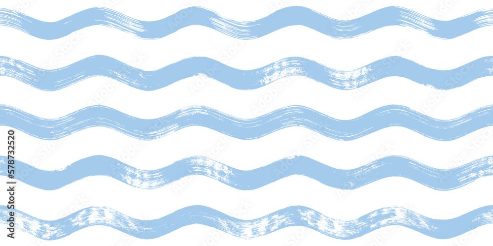 Seamless Wave Pattern, Hand drawn water sea vector background. Wavy beach print, curly grunge paint lines, watercolor illustration Seamless Wave Pattern, Hand drawn water sea vector background. Wavy beach print, curly grunge paint lines, watercolor illustration