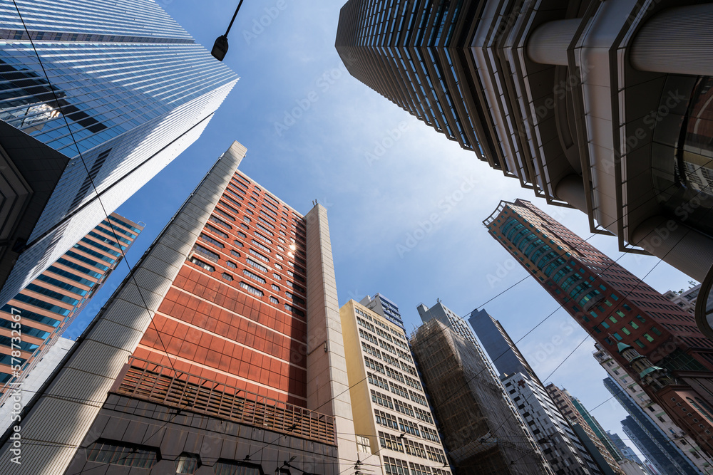 modern office building in hong kong china