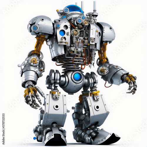 A robotic figure standing with purpose, exemplifying the idea of staying focused