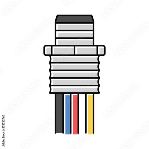 panel feed wire cable color icon vector illustration