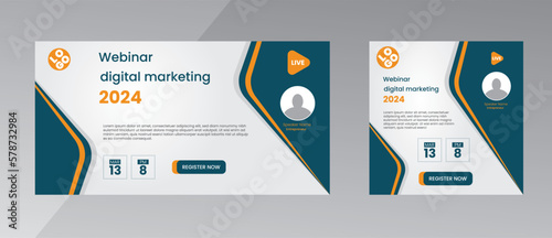 modern design template of a webinar event - Business Conference live webinar banner invitation and social media post template. Business webinar invitation design