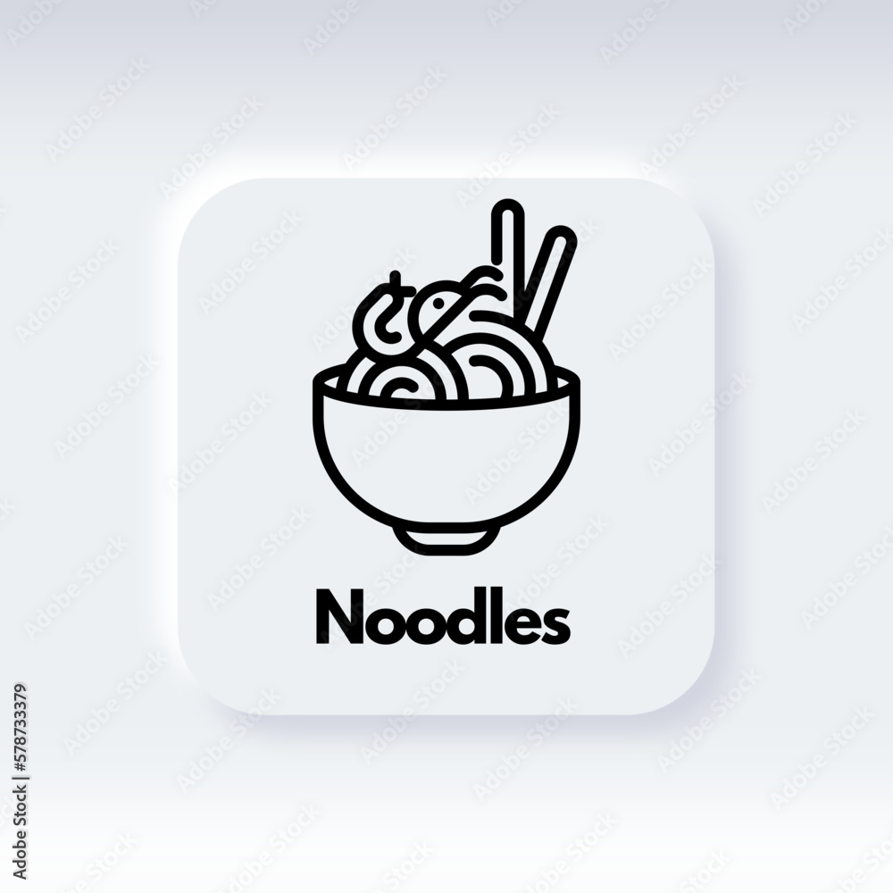 Vector Icon noodles illustrator, Can be edited again Vector Icon noodles illustrator, Can be edited again