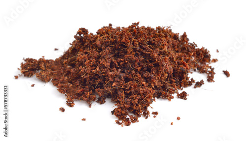 Coconut Coir substrate. Isolated on White Background