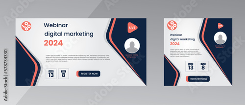 modern design template of a webinar event - Business Conference live webinar banner invitation and social media post template. Business webinar invitation design