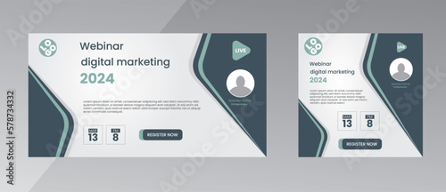 modern design template of a webinar event - Business Conference live webinar banner invitation and social media post template. Business webinar invitation design