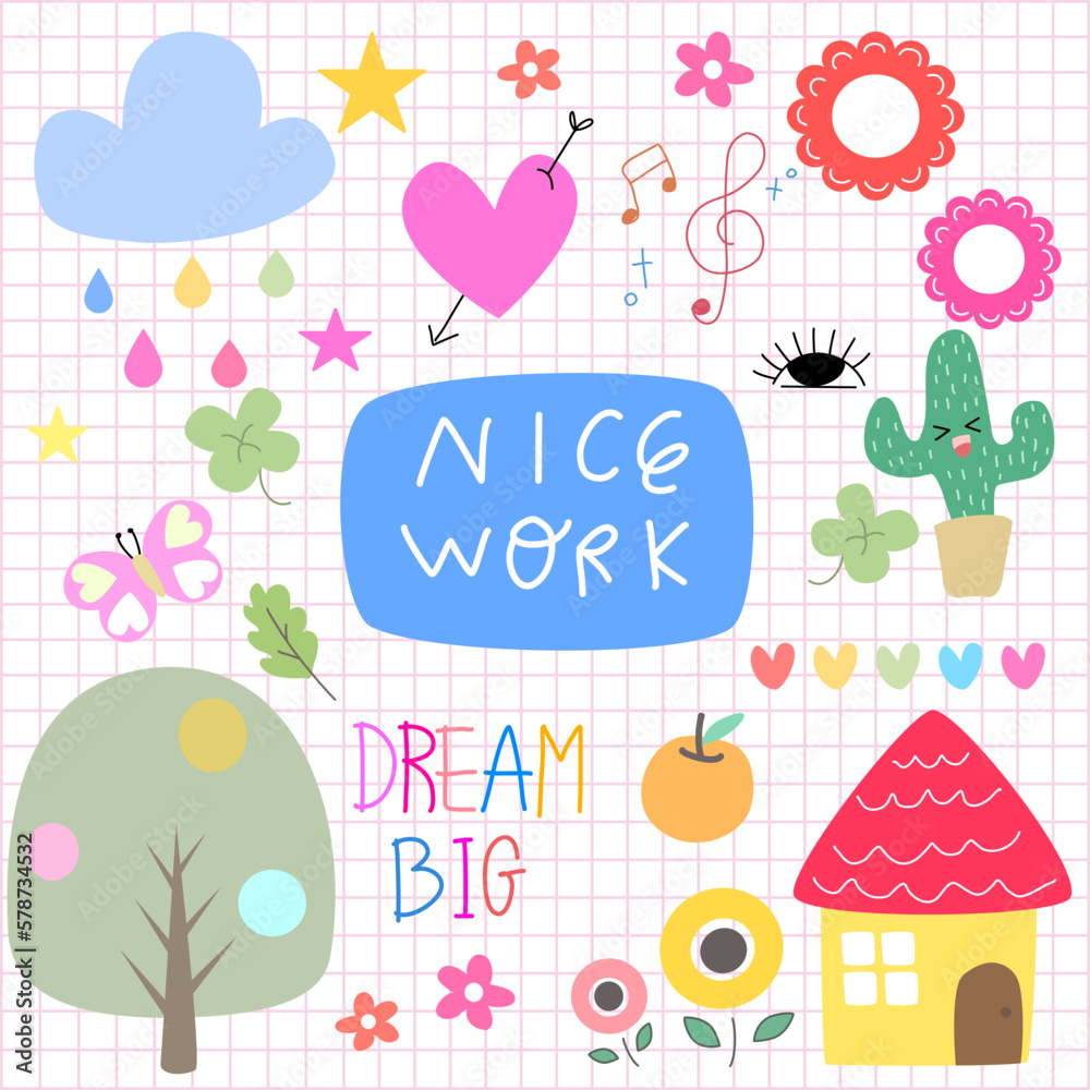 cute set fashion patch badges for sticker , postcard , invitation . vector illustration for kids cute set fashion patch badges for sticker , postcard , invitation . vector illustration for kids