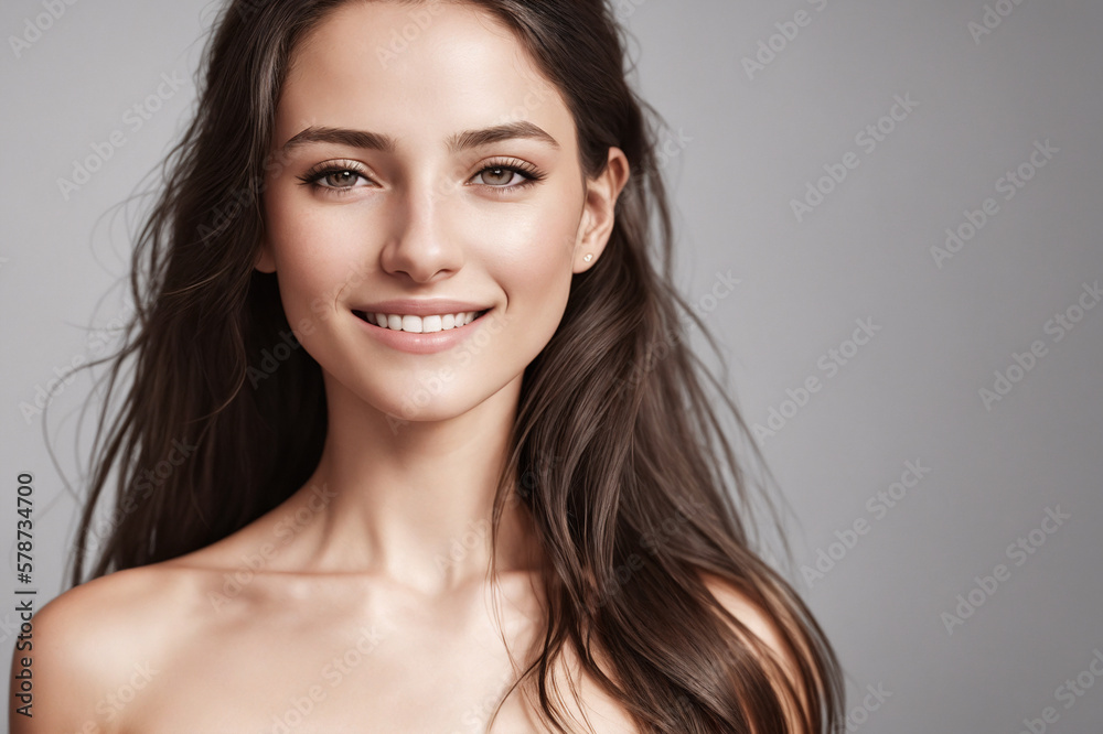 A beautiful woman portrait, studio shoot. Generative AI. A beautiful woman portrait, studio shoot. Generative AI.