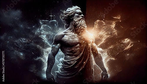 a greek god wearing ancient greek clothing  Generative AI
