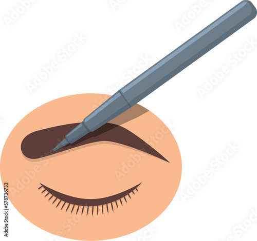 Model brow icon cartoon vector. Tattoo makeup. Face brush
