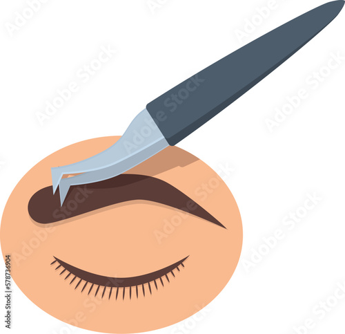 Beauty brow icon cartoon vector. Tattoo makeup. Art brush