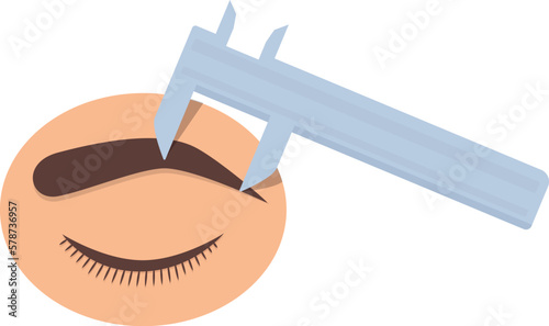 Brow measurement icon cartoon vector. Brush art. Woman beauty