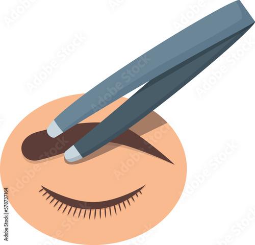 Eyebrow correction tweezers icon cartoon vector. Brow eye. Makeup salon