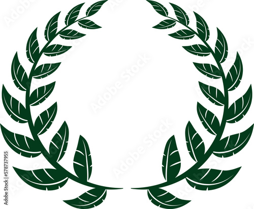 Award laurel wreath. Leaves victory frame. Floral branch border.