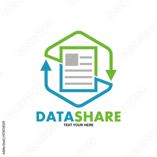 Share data Logo Design vector. Transfer file. Suitable for office, work and data.