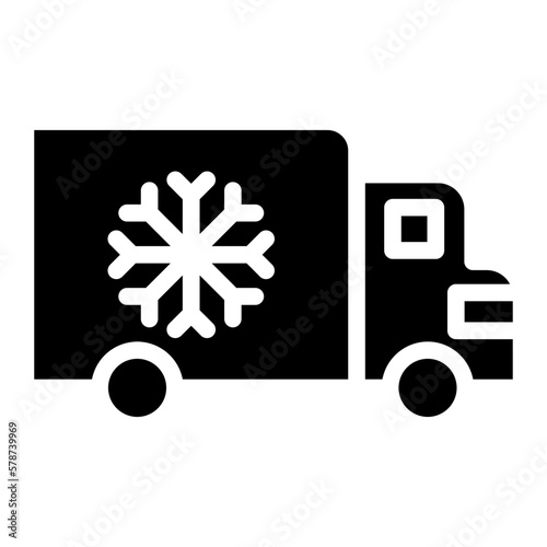 refrigerator truck glyph 