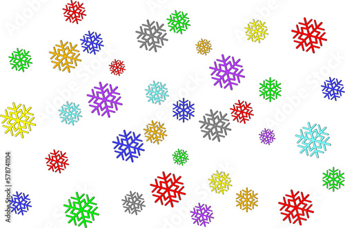 Vector sketch illustration of colorful snowfall on christmas eve