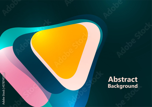 Abstract background from rounded triangles overlapping each other. Geometric trendy template. Vector illustration for wallpaper, banner, postcard, book illustration, landing