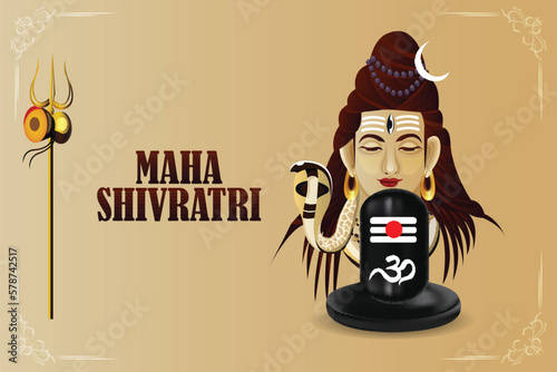 Maha shivratri hindu festival greeting card