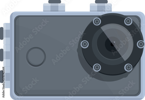 Action camera sport icon cartoon vector. Go pro cam. Recorder lens