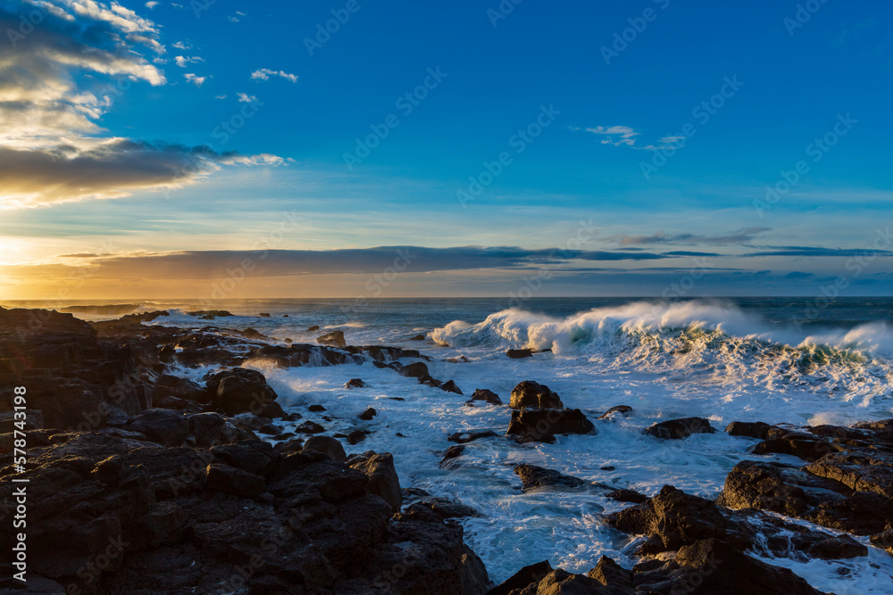 Winter storm off the coast of Iceland.