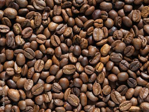 Background texture fragrant roasted coffee beans