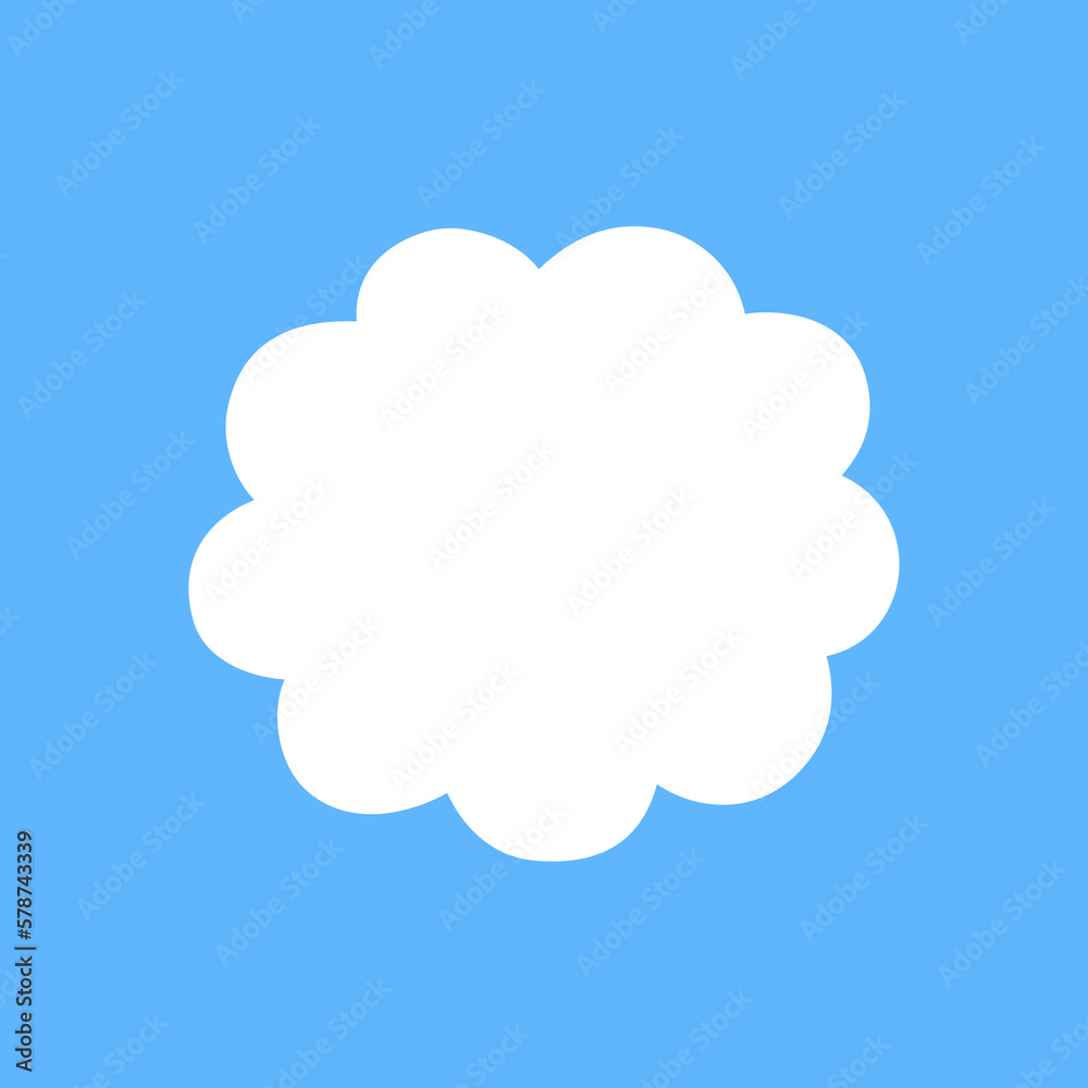 White speech bubbles vector element on blue background, Text balloon, Vector icon.