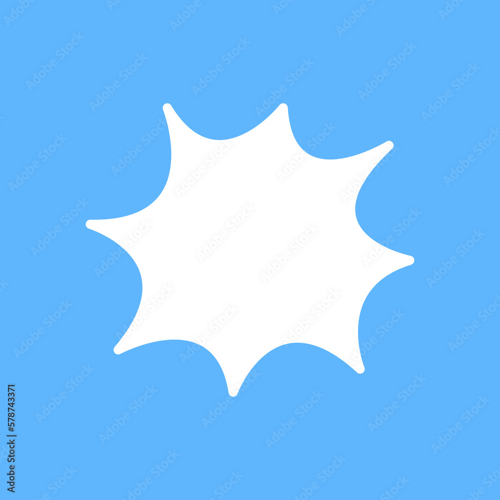 White speech bubbles vector element on blue background, Text balloon, Vector icon. White speech bubbles vector element on blue background, Text balloon, Vector icon.