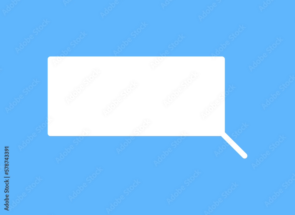 White speech bubbles vector element on blue background, Text balloon, Vector icon. White speech bubbles vector element on blue background, Text balloon, Vector icon.